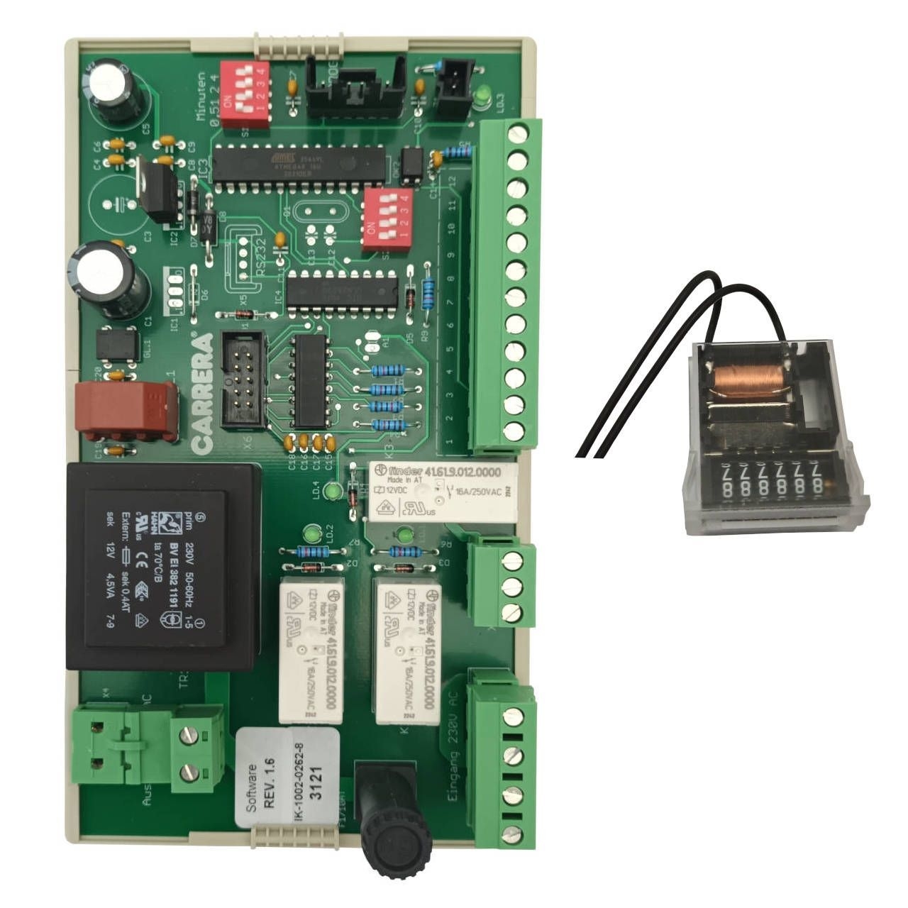 Carrera Elektronik mit Zählwerk • für 230V / 400V Sauger mit elekt. und mech. Münzprüfer