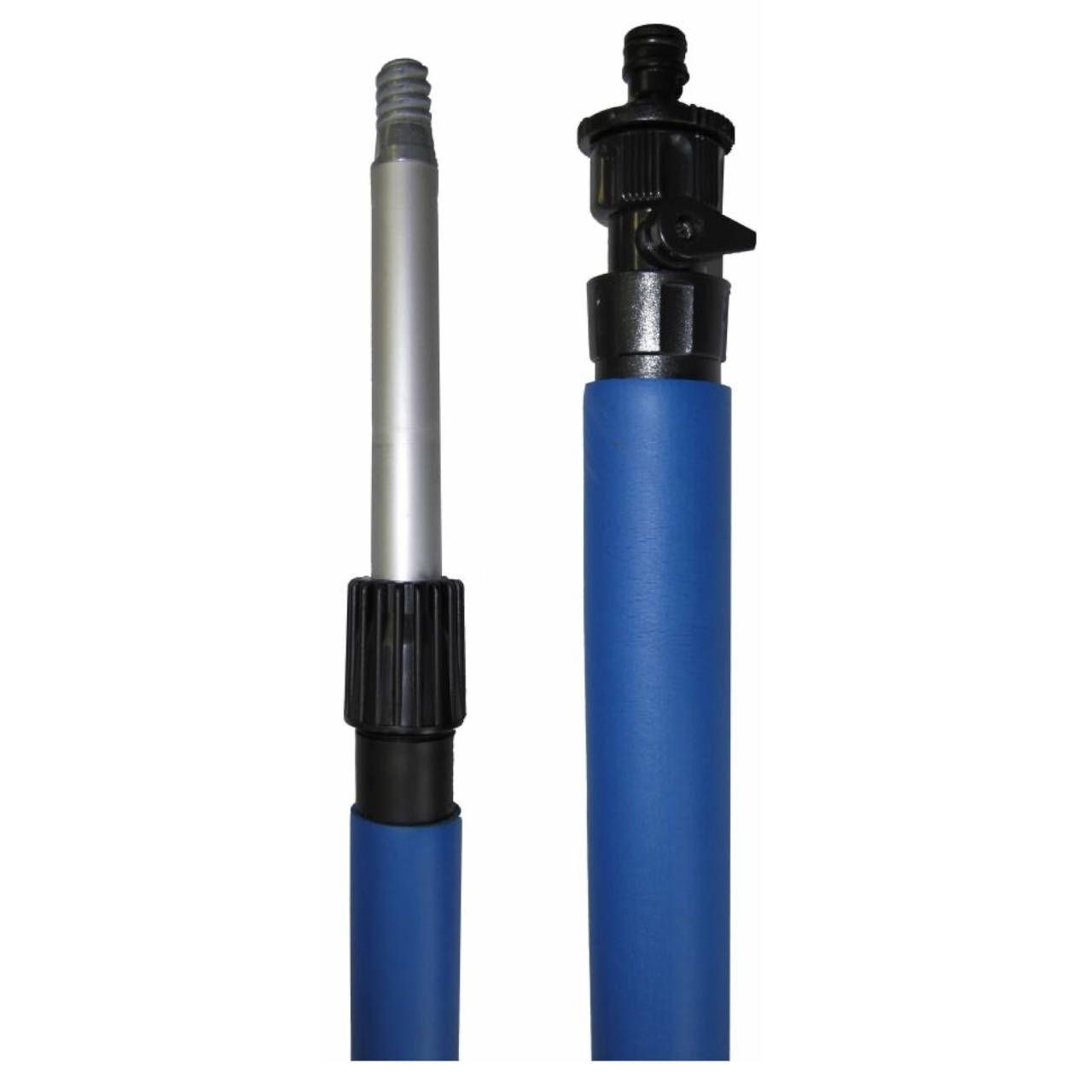 Alu-Teleskopstiel • mit Wasserdurchlauf • Länge ca. 90 - 180 cm • blau