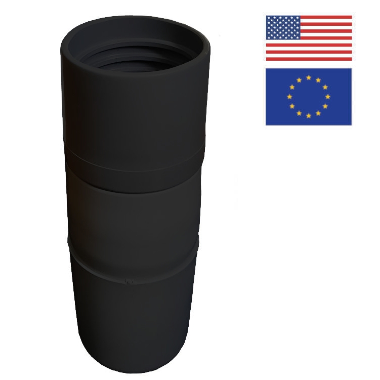 Drehbare Schlauchmuffe • USA-Norm • NW38 • Gewinde 50 • Stutzen 50 innen  • schwarz
