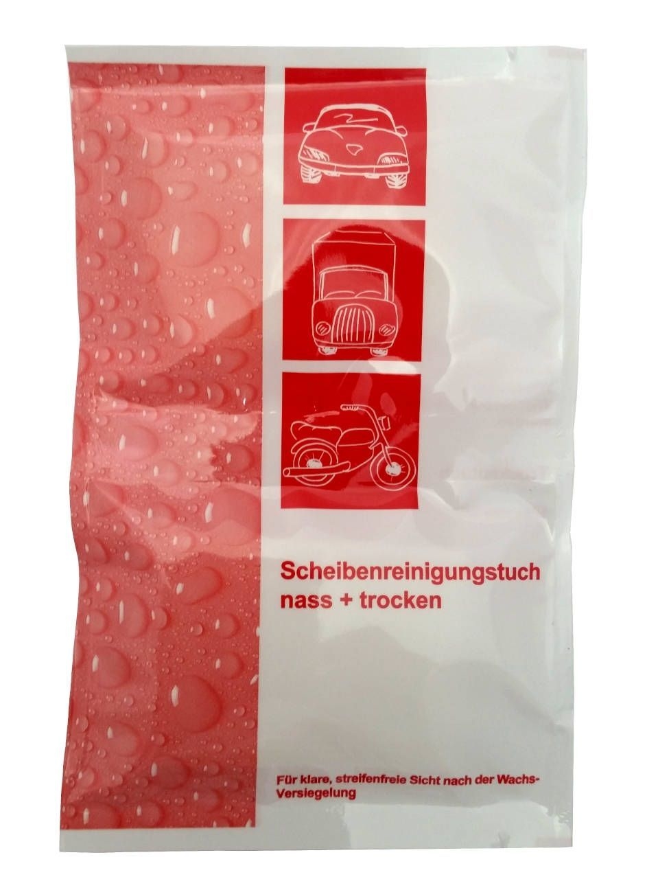Scheibenreinigungstuch (Doppeltuch) Nass + Trocken • rot • Standard • 500er Karton