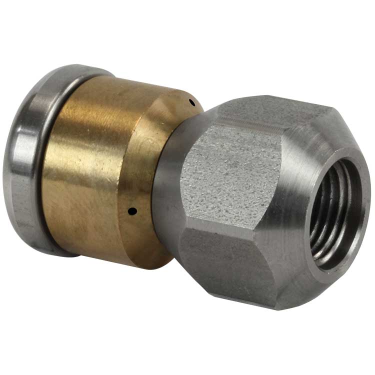Rotations-Rohrreinigungsdüse ST-49.1• 1/8" IG • ohne Frontbohrung • Typ 045 (1,26 mm) • Ø 19 mm