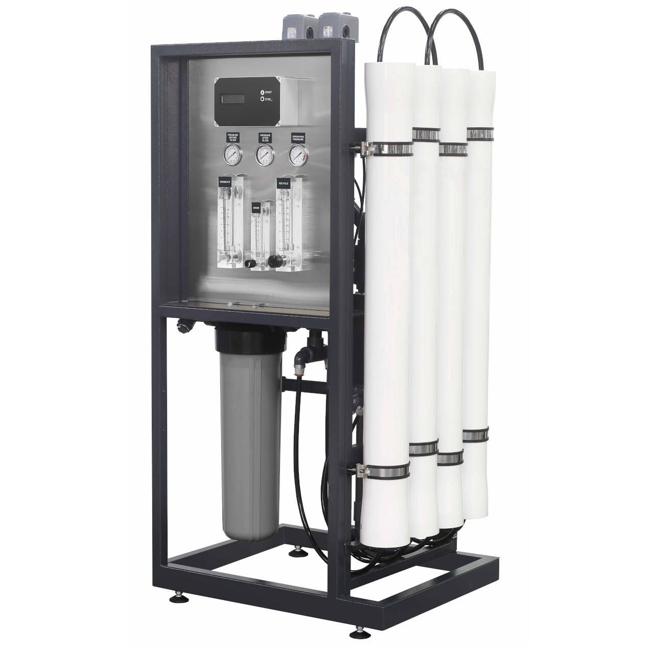 Osmoseanlage auf pulverbeschichtetem Gestell • 1000 l/h Permeatleistung
