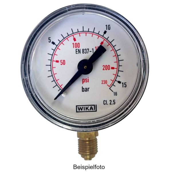 Manometer • 50 mm • 0 - 160 bar • 1/4" unten • Kunststoff