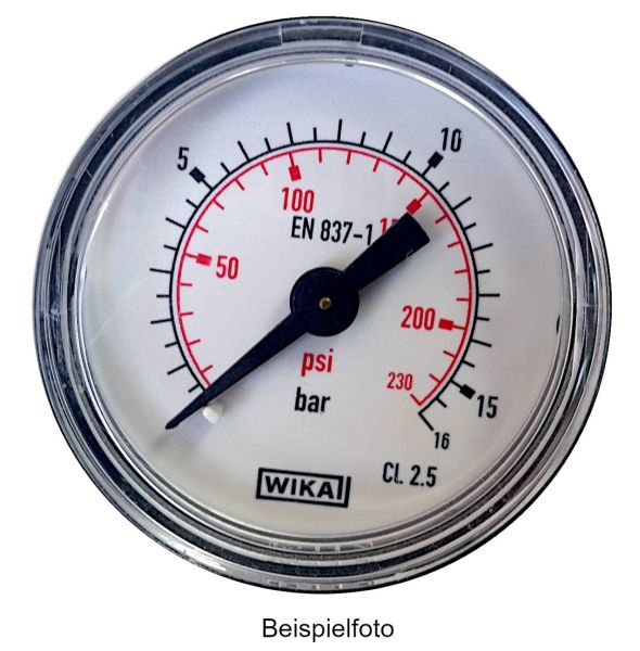 Manometer • 40 mm • 0-6 bar • 1/4" hinten • Kunststoff