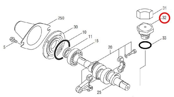 Verschluss / Öleinfüllstutzen • Zeichnungs-Nr. 32