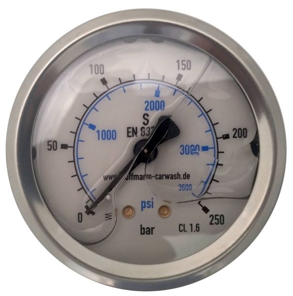 Manometer • 63 mm • 0 - 250 bar • 1/4" AG hinten• Edelstahl