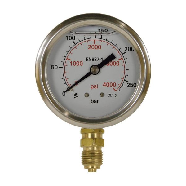 Manometer • 63 mm • 0 - 100 bar • 1/4" AG (unten) Edelstahl