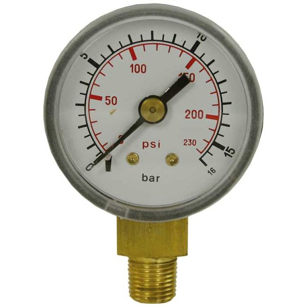 Manometer • 40 mm • 0 - 16 bar • 1/8" AG (unten) • Kunststoff