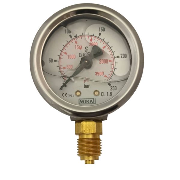 Manometer • 63 mm • 0 - 250 bar • 1/4" unten • Edelstahl