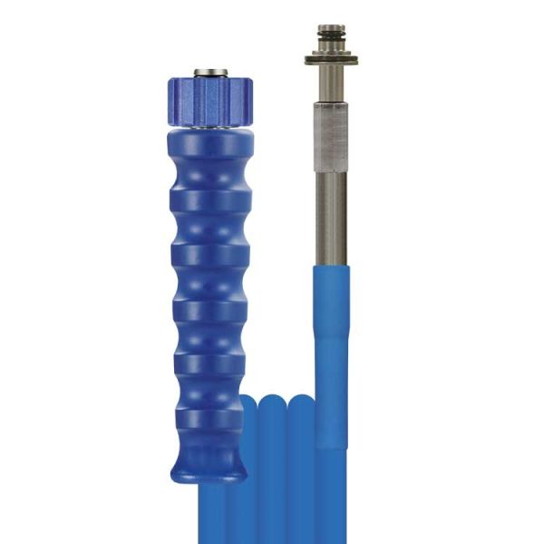 Hochdruck-Schlauch 1SN/6 • M22 (HV) + 1 GKS • Stecknippel 10 mm Edelstahl drehbar • 4 m • blau