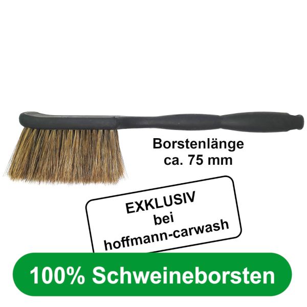 Handbürste 410 mm • 100% Wildschweinborsten • Borstenlänge ca. 75 mm • inkl. Gummierung
