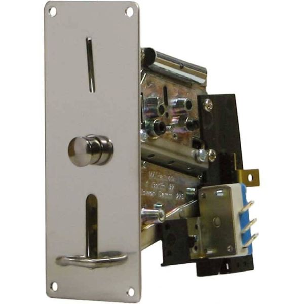 Mech. Münzprüfer m. Mikroschalter • Typ EMS 55/56/57/81 • VA-Frontplatte 129 x 52 mm • 50 Cent