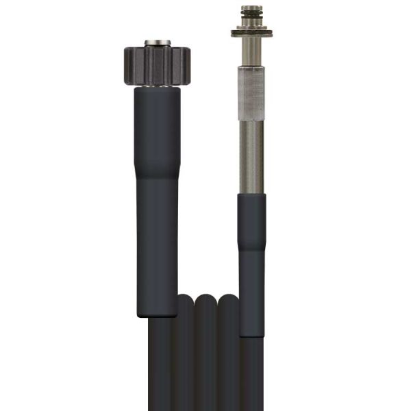 Hochdruck-Schlauch 1SN/6 • M22 (HV) + 1 GKS • Stecknippel 10 mm Edelstahl drehbar • 4 m • schwarz