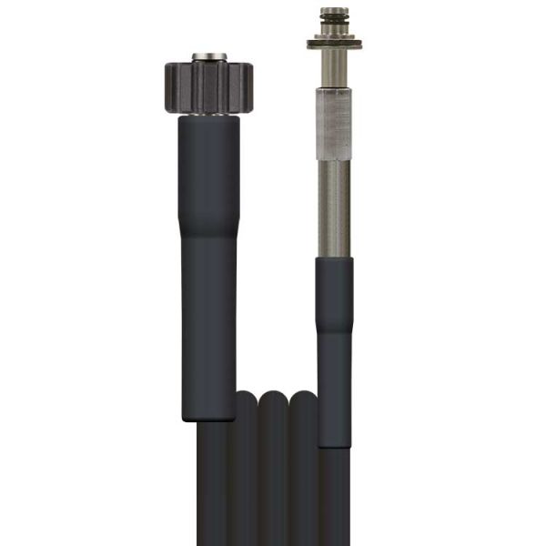 HD-Schlauch 1SN/6 • M22 (HV) + 1 GKS • Stecknippel 10 mm Edelstahl drehbar • 10 m • schwarz