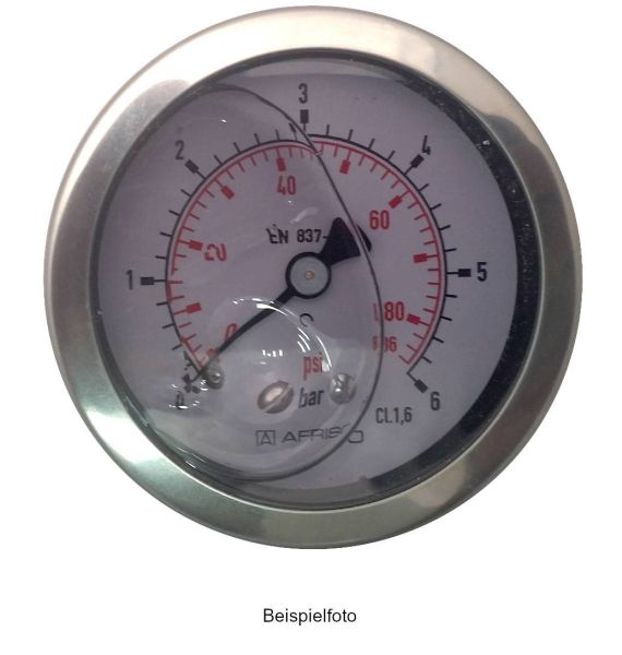 Manometer • 63 mm • 0 - 16 bar • 1/4" hinten • Edelstahl