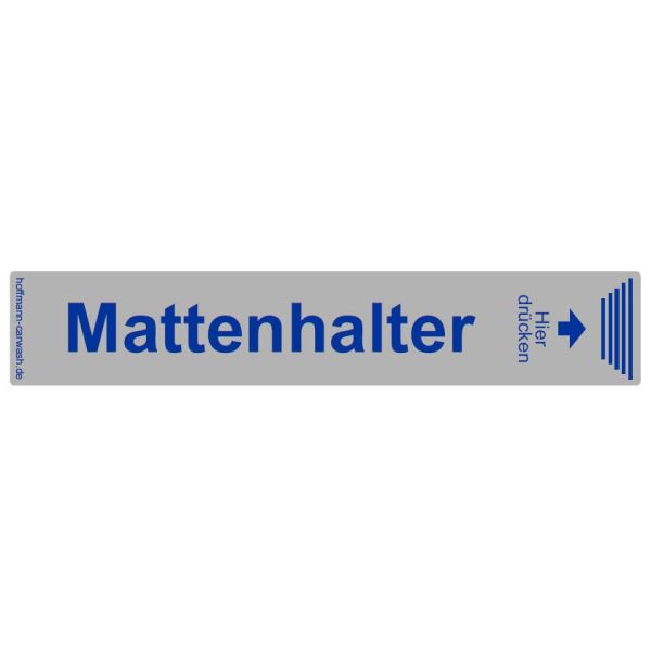 Aufkleber • für Mattenhalter • blau